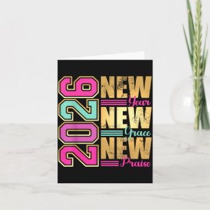 2026 New Year New Grace New Praise Retro Nge Desig Card