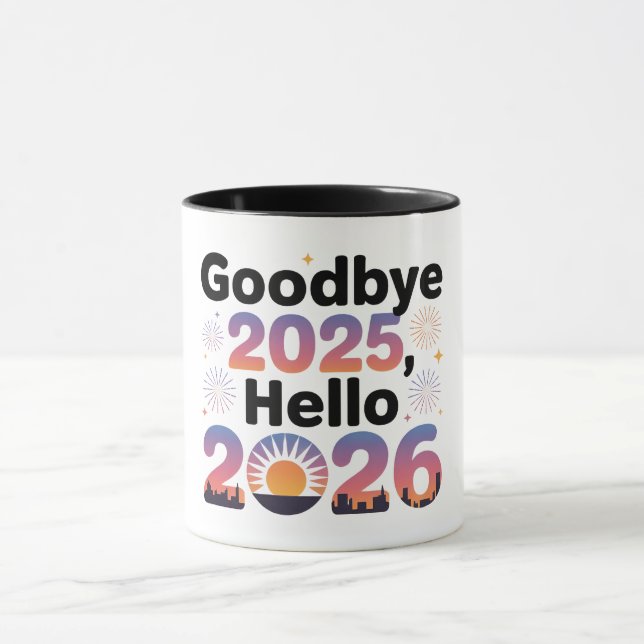 2026 New Year Sunset Celebration Coffee Mug (Center)