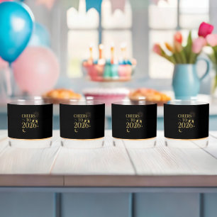 2026 New Year Whiskey Glass – Elegant Black & Gold