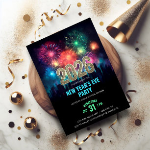 2026 New Year's Eve Elegant Fireworks Invitation