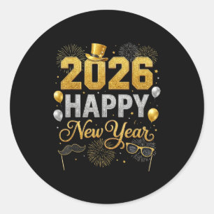 2026 New Years Eve For Womens Men Mom Kids Happy N Classic Round Sticker
