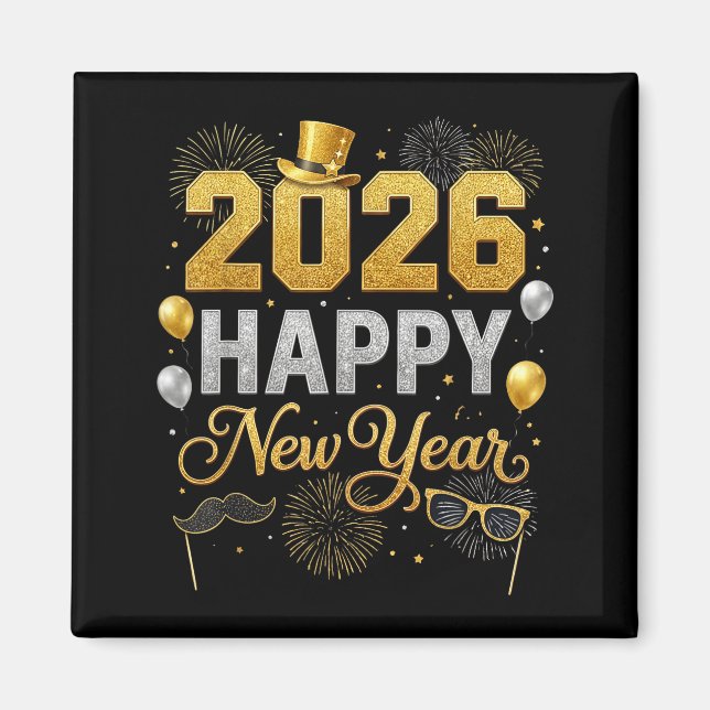 2026 New Years Eve For Womens Men Mom Kids Happy N Magnet (Front)