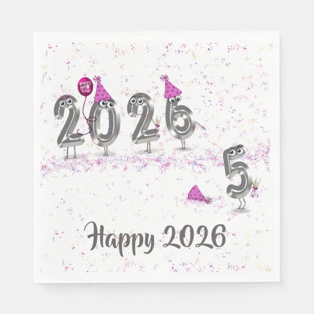 2026 New Year's Eve Party Humour Napkin (Front)