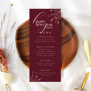 2026 New Years Modern Festive Maroon Typography Invitation