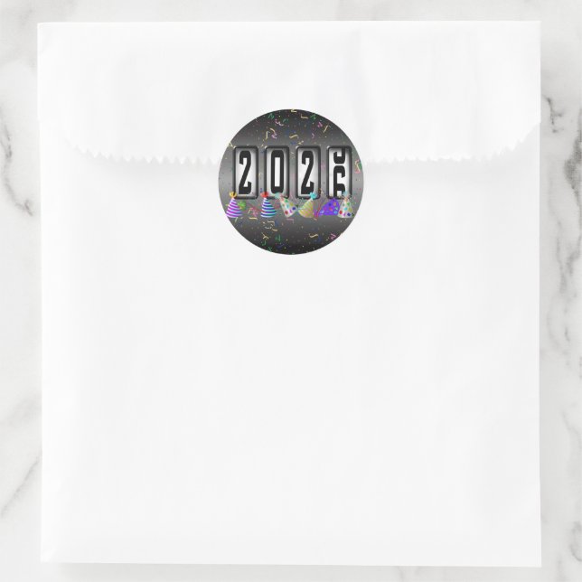 2026 New Years Odometer Classic Round Sticker (Bag)