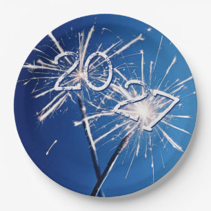 2026 New Years Sparklers Paper Plate
