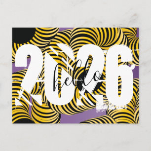 2026 New Years Trippy Bold Font Postcard