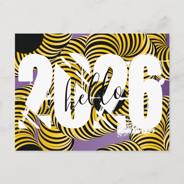 2026 New Years Trippy Bold Font Postcard (Front)