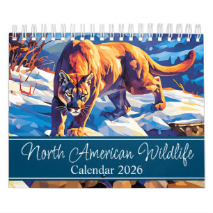 2026 North American Wildlife Two Page Small Calendar
