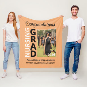 2026 Nursing Graduate Photo Nurse Grad Fleece Blanket