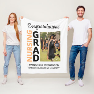2026 Nursing Graduate Photo Nurse Grad Fleece Blanket