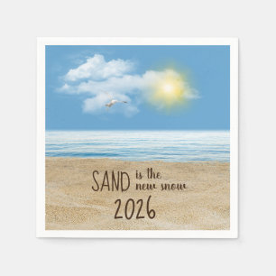 2026 Ocean Beach With Seagull Napkin