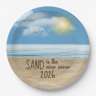 2026 Ocean Beach With Seagull Paper Plate