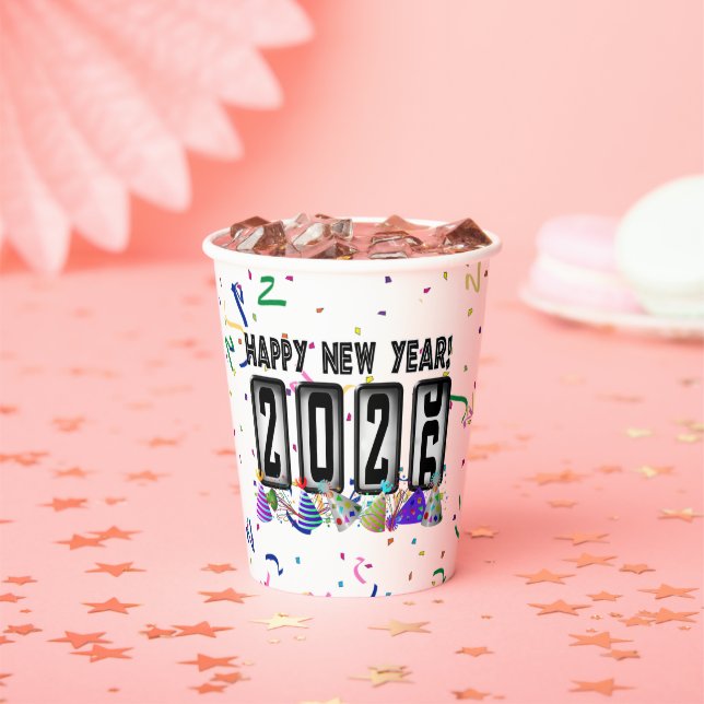 2026 Odometer New Years Party Paper Cups (Insitu)