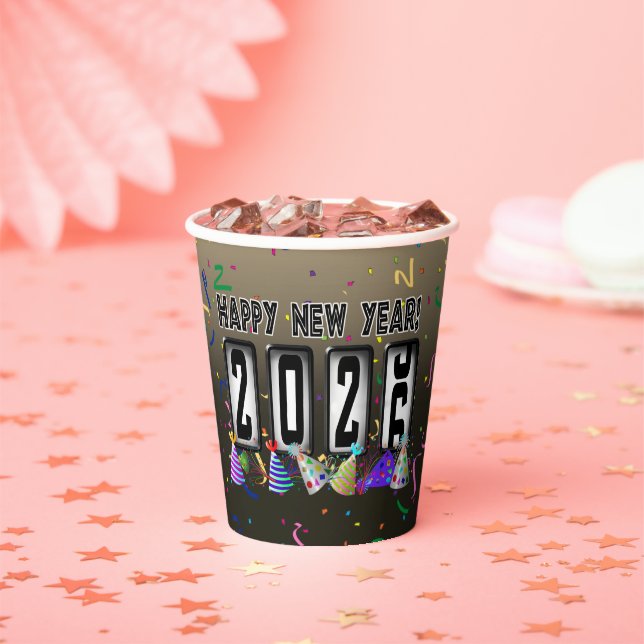 2026 Odometer New Years Party Paper Cups (Insitu)
