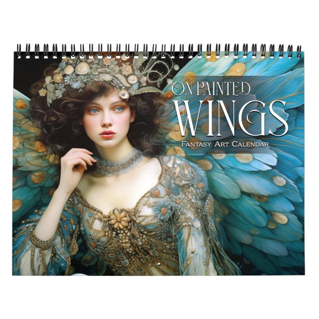 2026 On Painted Wings Fairies Angels Fantasy Art Calendar (Cover)