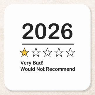 2026 one star rating very bad year square paper coaster