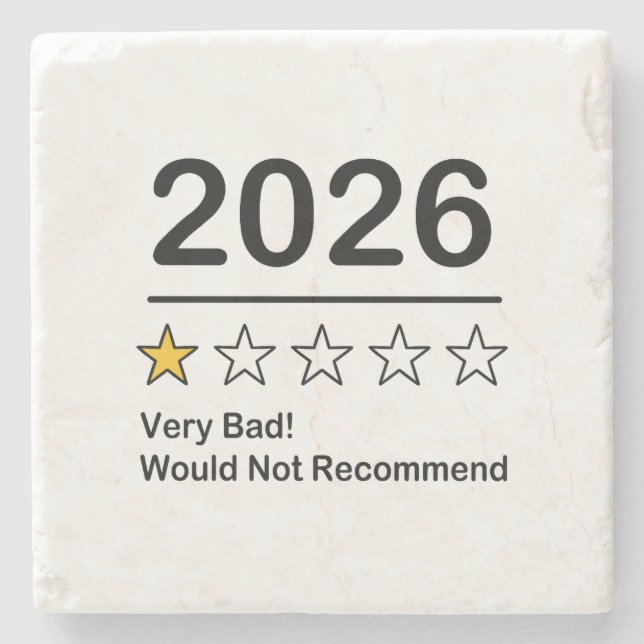 2026 one star rating very bad year  stone coaster (Front)