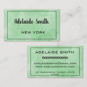 2026 Opal Stone Green Marble & Black Luxury Busine Business Card