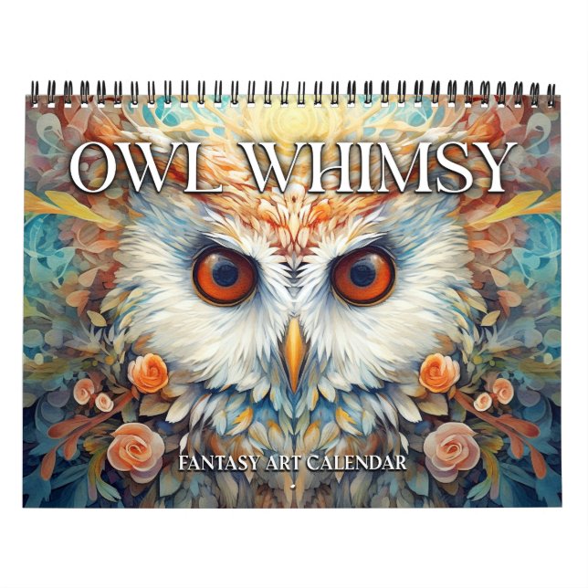2026 Owls Whimsical Fantasy Art Calendar (Cover)