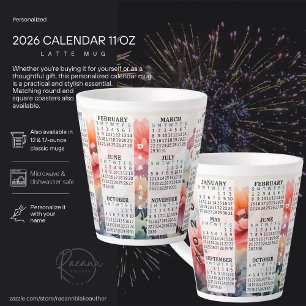 2026 Personalised 12 oz. Calendar Latte Mug