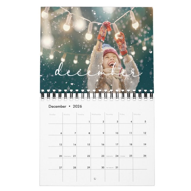 2026 Personalised family multi photo Calendar (Dec 2026)