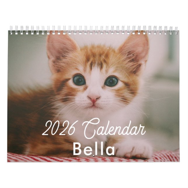 2026 Personalized Cat Photos Create Your Own Calendar (Cover)