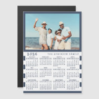 2026 Photo Calendar Fridge Magnet with Family Name