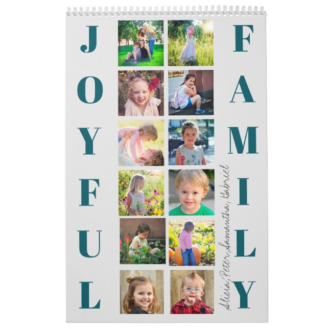 2026 photo collage family simple create your own calendar (Cover)
