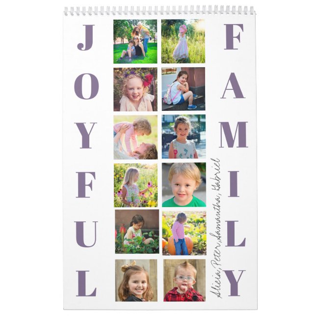 2026 photo collage family simple create your own calendar (Cover)