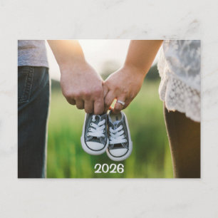 2026 Photo Pregnancy Expecting Announcement Postcard