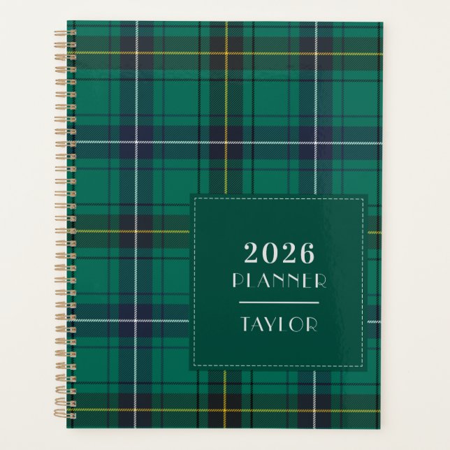 2026 Plaid Clan Henderson Tartan Chequered Planner (Front)