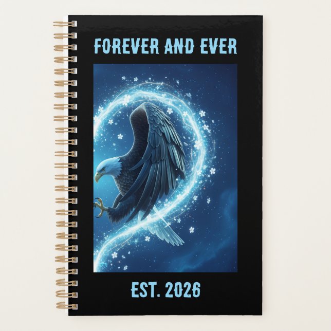 2026 Planner Bald Eagle Heart Love 2 Custom Year (Front)