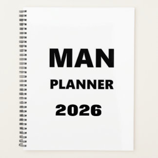 2026 Planner For Men Man Planner Black Font White