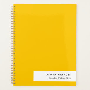 2026 Plans Trendy Bold Mustard Yellow Minimal Planner