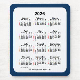 2026 Police Box Blue 52 Week Calendar by Janz Mouse Mat