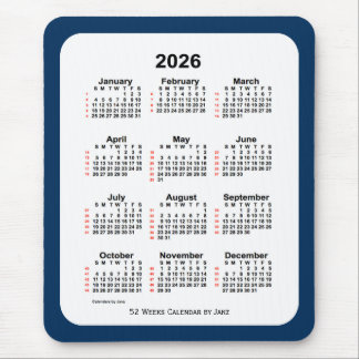 2026 Police Box Blue 52 Week Calendar by Janz Mouse Mat