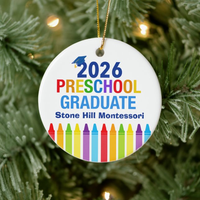 2026 Preschool Graduate Cute Custom Keepsake Ceramic Tree Decoration (Tree)