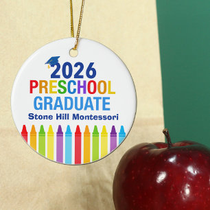 2026 Preschool Graduate Cute Custom Keepsake Ceramic Tree Decoration