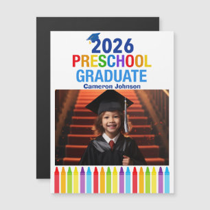 2026 Preschool Graduation Photo Custom Magnet Card