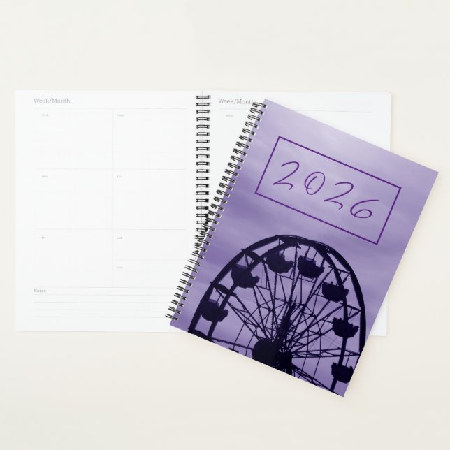 "2026" Purple Ferris Wheel Skyline Planner (Display)