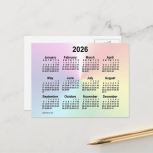 2026 Rainbow Cloud Mini Calendar by Janz Postcard