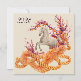 2026 Rearing Horse Lunar New Year Zodiac Holiday Card