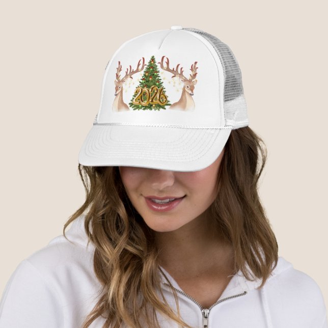 2026 Reindeer Christmas Festive Holiday  Trucker Hat (In Situ)