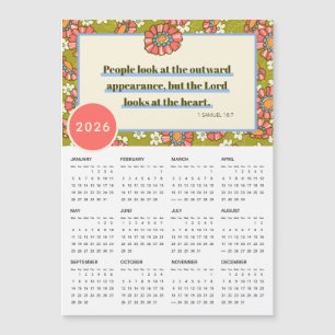 2026 Retro Floral 1 Samuel 16:7 Calendar