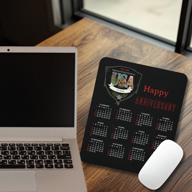 2026 Semiquincentennial Botanical Calendar  Mouse Mat (2026 Semiquincentennial Botanical Calendar Mouse Pad)