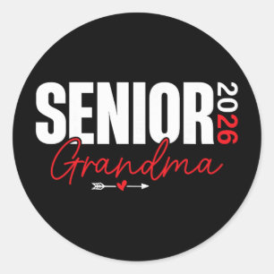 2026 Senior Grandma Cl Of 2026 Graduate Graduation Classic Round Sticker