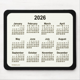 2026 Sepia on Black Calendar by Janz Two Tone Mouse Mat