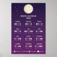 2026 Space Lunar Cycles Galaxy Moon Phase Calendar