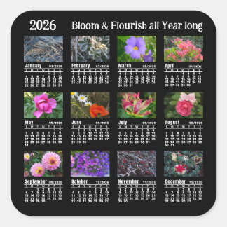 2026 SU Calendar Flower black Custom Vinyl Sticker